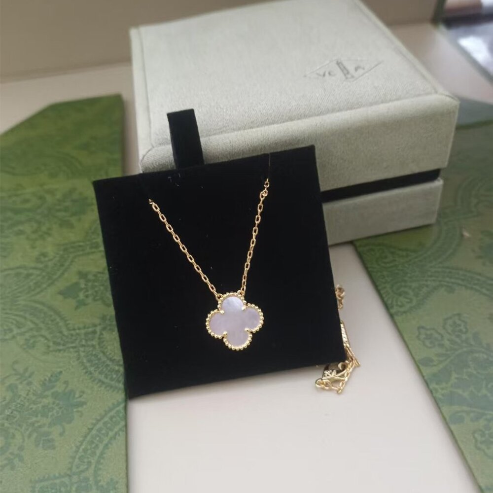 Van Cleef & Arpels 18k gold and white mother-of-pearl necklace